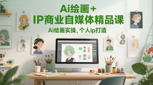 Ai绘画+IP商业自媒体精品课，Ai绘画实操，个人ip打造-墨月宝藏铺