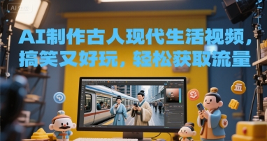 AI制作古人现代生活视频，搞笑又好玩，轻松获取流量-墨月宝藏铺