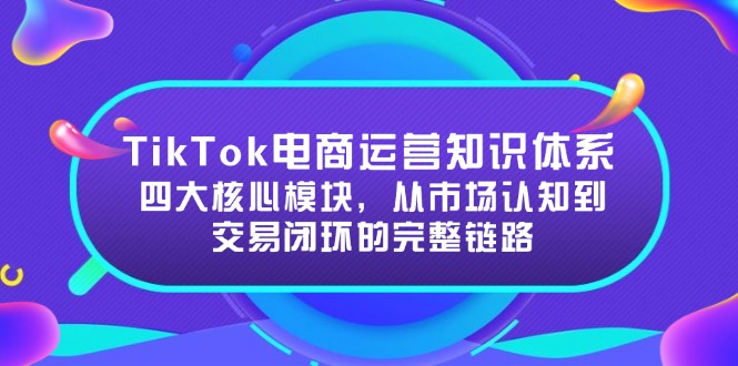 （15065期）TikTok电商运营知识体系：四大核心模块，从市场认知到交易闭环的完整链路-墨月宝藏铺