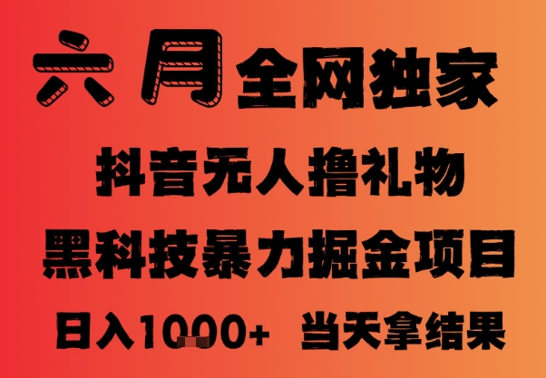 25年6月抖音无人直播最新暴力撸音浪掘金，小白可做，可批量矩阵放大，长期稳定日入1k+【揭秘】-墨月宝藏铺