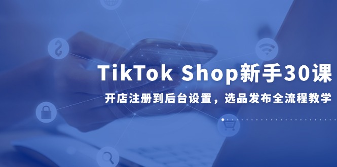 （14960期）TikTok Shop新手30课，开店注册到后台设置，选品发布全流程教学-墨月宝藏铺