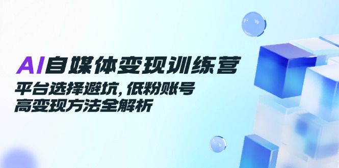 （14966期）AI自媒体变现训练营，平台选择避坑，低粉账号高变现方法全解析-墨月宝藏铺