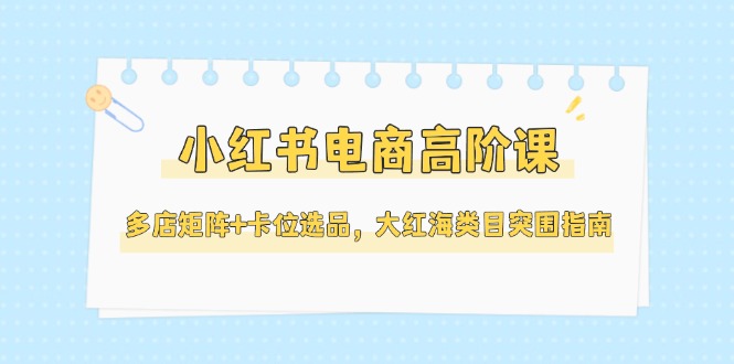 （14940期）小红书电商高阶课，多店矩阵+卡位选品，大红海类目突围指南（更新5月）-墨月宝藏铺