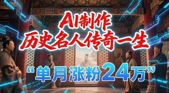 暴力起号！用AI制作历史名人传奇一生，单月涨粉24W，涨粉+变现赛道黑马来了-墨月宝藏铺