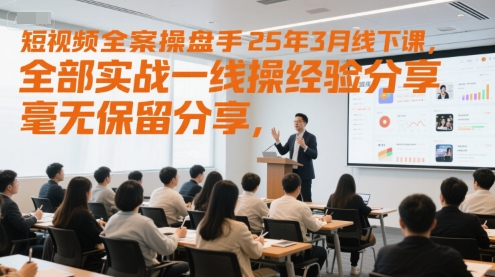 短视频全案操盘手25年3月线下课，全部实战一线操盘手经验分享，毫无保留分享，全是干货-墨月宝藏铺