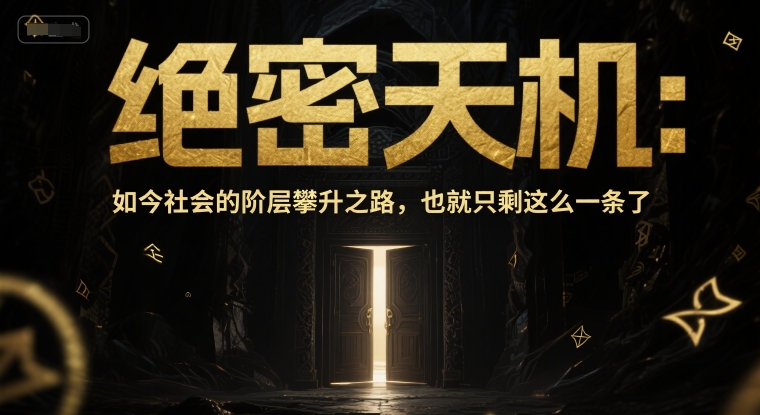 付费文章：绝密天机：如今社会的阶层攀升之路，也就只剩这么一条了-墨月宝藏铺