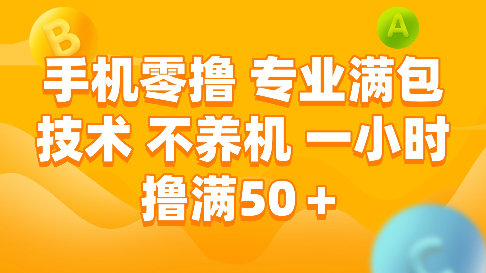 （15059期）手机零撸 专业满包技术 不养机 一小时撸满50+-墨月宝藏铺