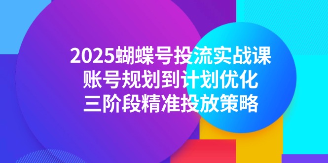 （14987期）2025蝴蝶号投流实战课，账号规划到计划优化，三阶段精准投放策略-墨月宝藏铺