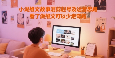 小说推文故事混剪起号及运营思路，看了做推文可以少走弯路-墨月宝藏铺