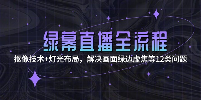 （15044期）绿幕直播全流程：抠像技术+灯光布局，解决画面绿边虚焦等12类问题-墨月宝藏铺