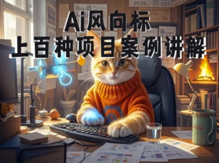 Ai风向标-附100种项目案例玩法-0基础小白到大神ai视频商业应用教学-墨月宝藏铺