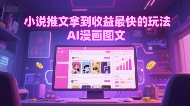 小说推文拿到收益最快的玩法，AI漫画图文-墨月宝藏铺