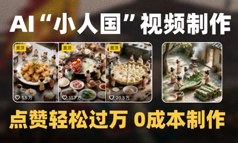 爆款1000W+播放微缩景观迷你小人国AI视频0成本制作全流程教学-墨月宝藏铺