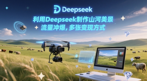 利用Deepseek制作山河美景，流量冲爆，多张变现方式-墨月宝藏铺